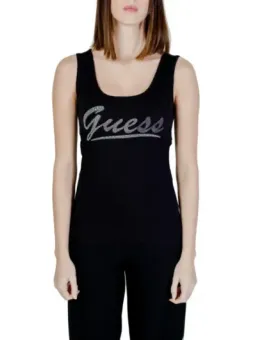 Schwarzer Guess Kristall-Logo Jumpsuit
