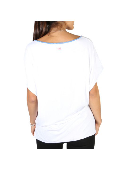 Weißes T-Shirt mit pinkem Logo