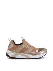 Beige Sneaker mit goldenen Akzenten