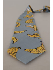 Ties & Bowties Elegant Blue Banana Print Silk Tie 300,00 € 8050249420130 | Planet-Deluxe