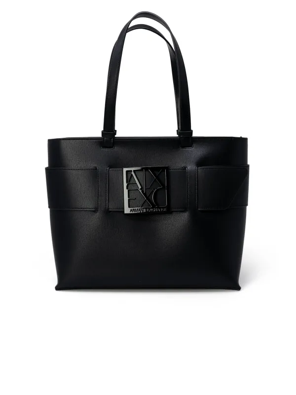 Schwarze Armani Exchange Ledertasche elegant