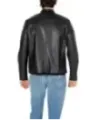 Schwarze Armani Exchange Lederjacke modern