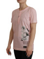 Tops & T-Shirts Floral Henley Cotton Tee in Pink 740,00 € 8057155591602 | Planet-Deluxe