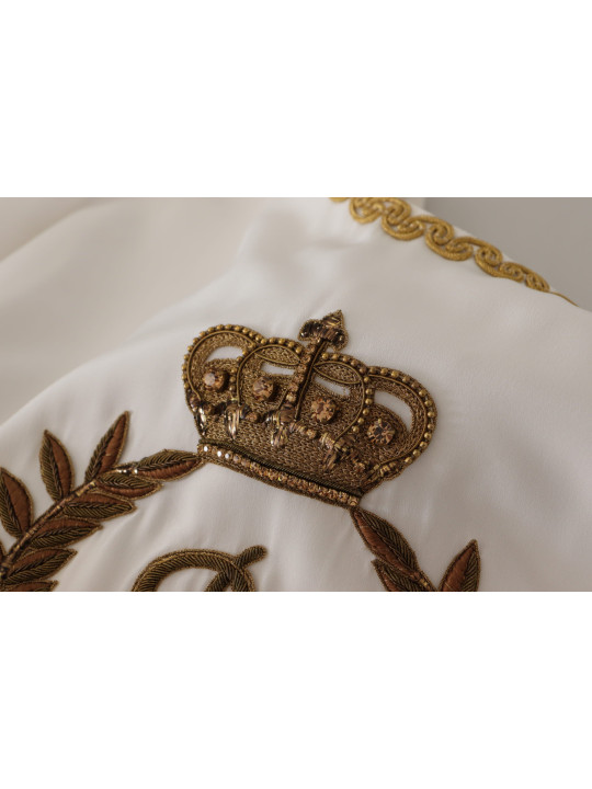 Tops & T-Shirts Elegant Silk Blouse with Gold Crown Embroidery 2.200,00 € 8057155654253 | Planet-Deluxe