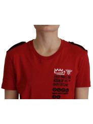 Tops & T-Shirts Elegant Red Crewneck Cotton Tee 840,00 € 8057155591701 | Planet-Deluxe