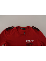 Tops & T-Shirts Elegant Red Crewneck Cotton Tee 840,00 € 8057155591701 | Planet-Deluxe