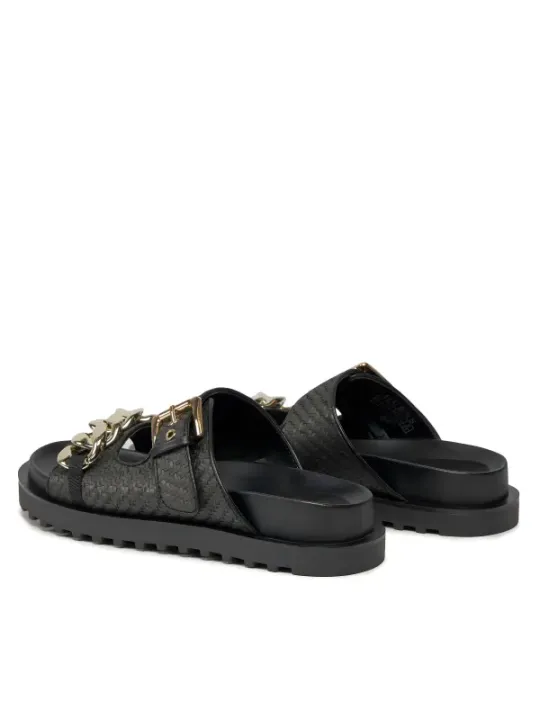 Schwarze Guess Sandalen mit Goldkette
