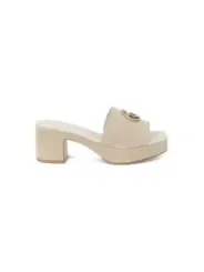 Off-weiße Gucci Leder Sandalen