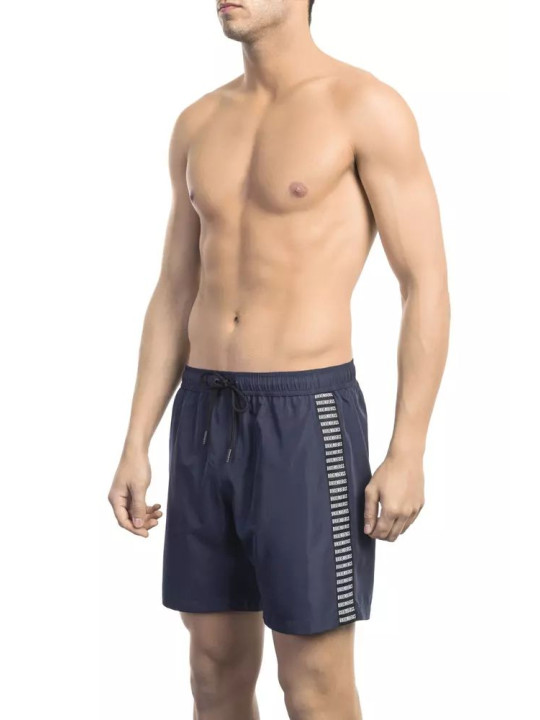 Swimwear Elegant Blue Tape-Trim Swim Shorts 90,00 € 8050593833716 | Planet-Deluxe