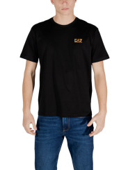 Schwarzes EA7 Logo T-Shirt