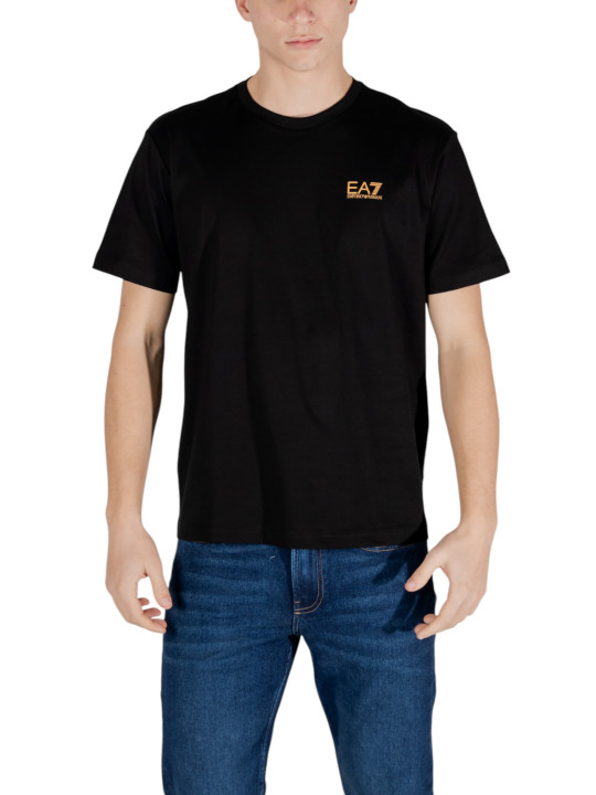 Schwarzes EA7 Logo T-Shirt