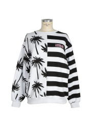 Sweaters Chic Monochrome Stripe Palm Print Sweater 130,00 € 8059975026531 | Planet-Deluxe