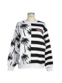 Sweaters Chic Monochrome Stripe Palm Print Sweater 130,00 € 8059975026531 | Planet-Deluxe