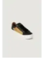 Schwarze Leder Sneaker mit Streifen