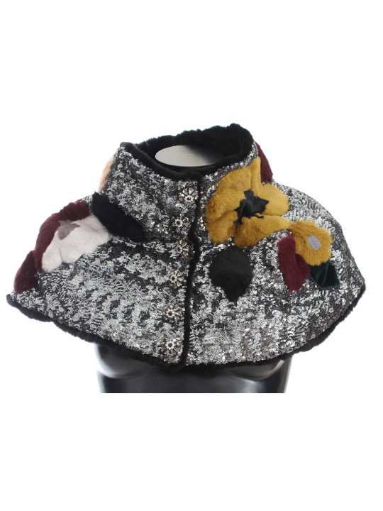 Scarves Elegant Floral Sequined Fur Scarf 4.750,00 € 7333413028648 | Planet-Deluxe