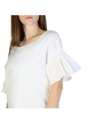 Weißes Bluse mit Rüschenärmeln