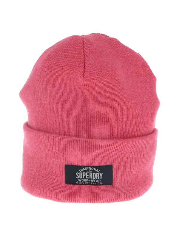 Pink Superdry gestrickte Beanie Mütze Pink Superdry gestrickte Beanie Mütze