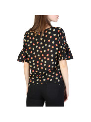 Schwarze Bluse mit floralem Muster