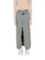Heller Denim Rock mit Schlitz