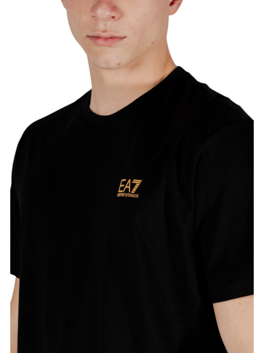 Schwarzes EA7 T-Shirt mit Logo