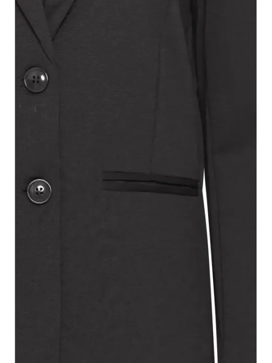 Schwarzer Damenblazer mit Knopfverschluss