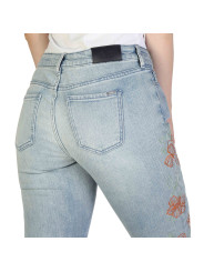 Blau Jeans mit Blumenstickerei