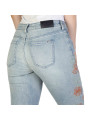Blau Jeans mit Blumenstickerei