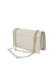 Off-weißes Lederhandtasche mit Goldkette