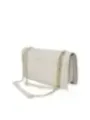 Off-weißes Lederhandtasche mit Goldkette