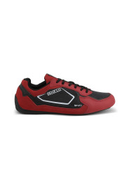 Roter und schwarzer Sparco Rennschuh