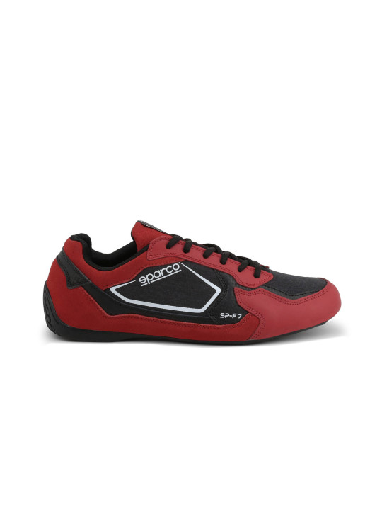 Roter und schwarzer Sparco Rennschuh