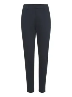 Dunkle schmale cropped Stoffhose Ichi