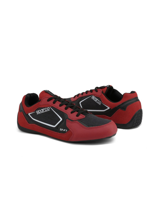 Rote und schwarze Rennschuhe Sparco