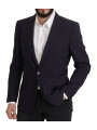 Blazers Elegant Navy Wool Blend Slim Blazer 3.000,00 € 8054319351720 | Planet-Deluxe