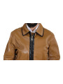 Jackets Elegant Dark Camel Zip Blouson Jacket 2.000,00 € 8057155865772 | Planet-Deluxe