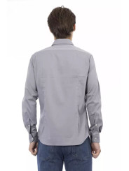 Shirts Chic Gray Slim Fit Designer Shirt 190,00 € 2000049161388 | Planet-Deluxe