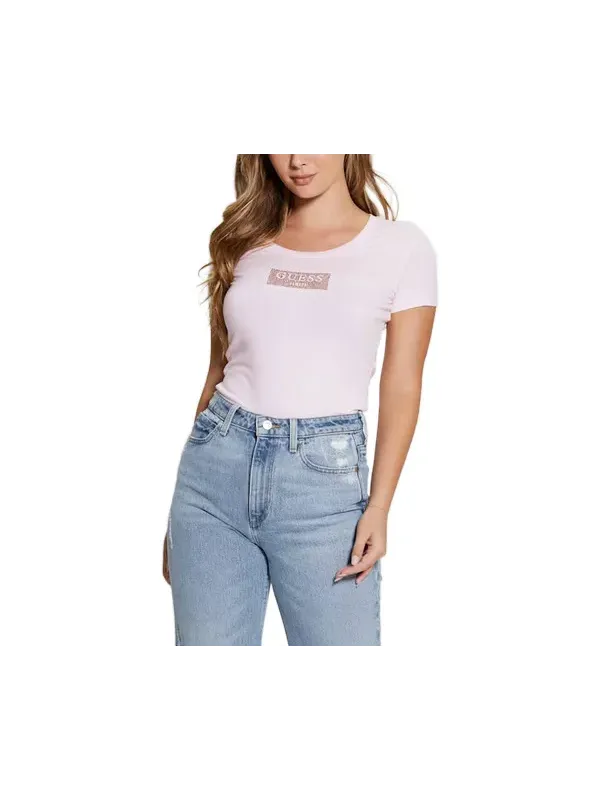 Rosa Guess T-Shirt Jeans Damen Rosa Guess T-Shirt Jeans Damen