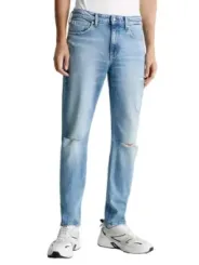Helle Jeans mit Knie-Rissen