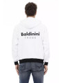 Sweaters Elegant White Cotton Hoodie with Zip Closure 230,00 € 2000050324628 | Planet-Deluxe