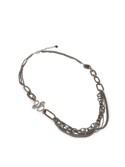 Mehrsträngige silberfarbene Guess-Halskette