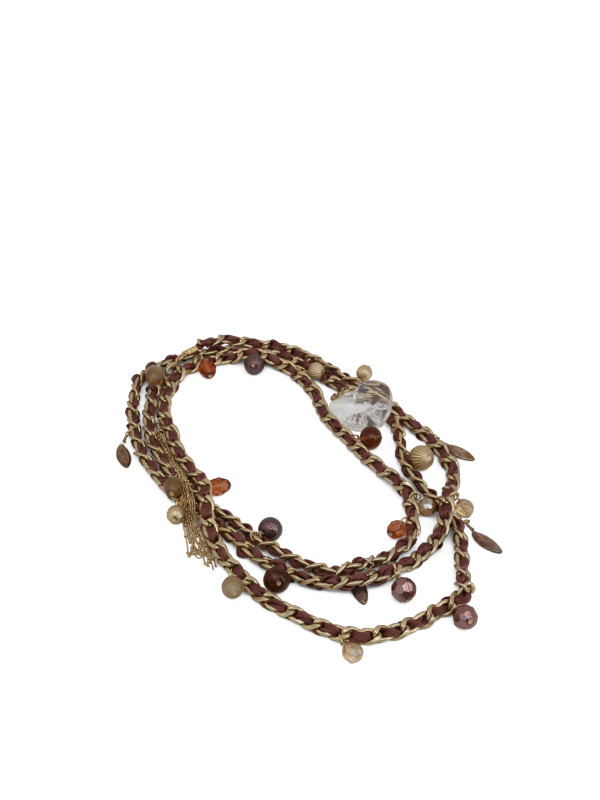 Braunes Lederarmband mit Metallakzenten Braunes Lederarmband mit Metallakzenten