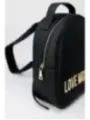 Schwarzer Love Moschino Lederrucksack Gold