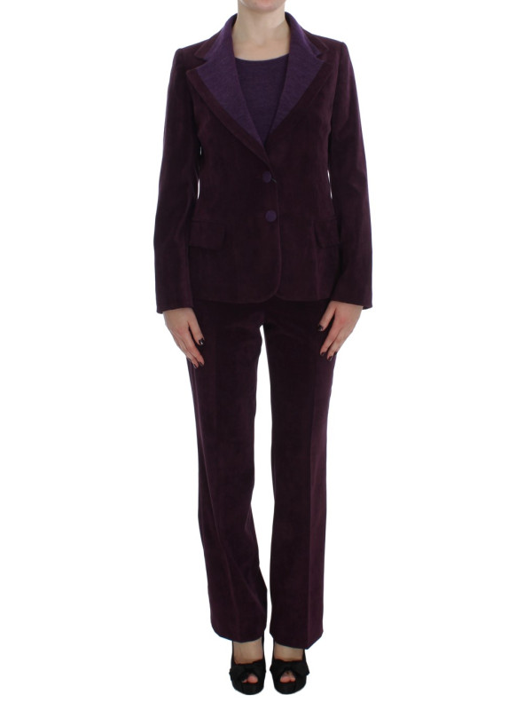 Tops & T-Shirts Elegant Purple Wool Blend Three Piece Suit Set 550,00 € 8056305924101 | Planet-Deluxe