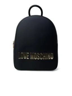 Schwarzer Moschino-Rucksack mit Goldlogo