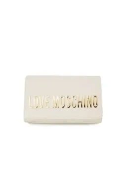 Goldgeprägte weiße Love Moschino Clutch