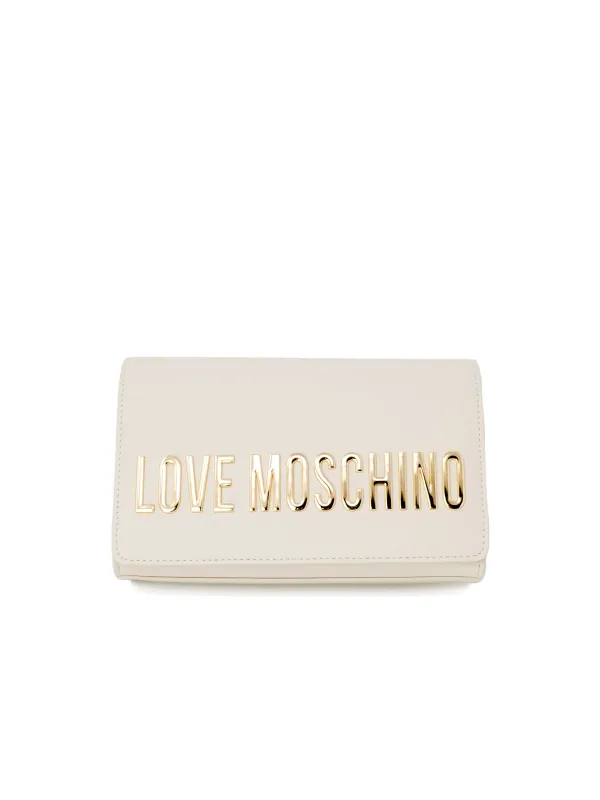 Goldgeprägte weiße Love Moschino Clutch Goldgeprägte weiße Love Moschino Clutch