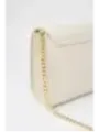 Cremefarbene Love Moschino Umhängetasche Gold