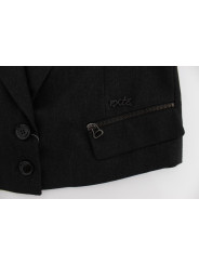 Jackets & Coats Elegant Gray Gold-Buttoned Blazer Jacket 680,00 € 8050246181522 | Planet-Deluxe
