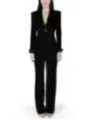 Schwarzer Jumpsuit mit goldenem Reißverschluss