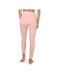 Rosa nahtlose Fleece-Leggings mit hohem Bund
